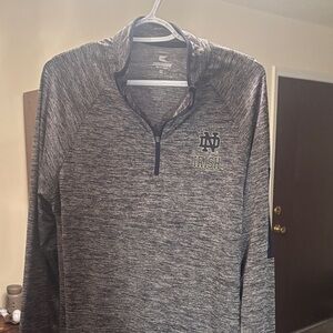 Notre Dame Irish Heathered Gray 1/4 Zip Pullover
